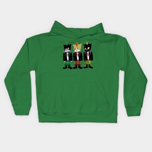 Three punk cats Kids Hoodie